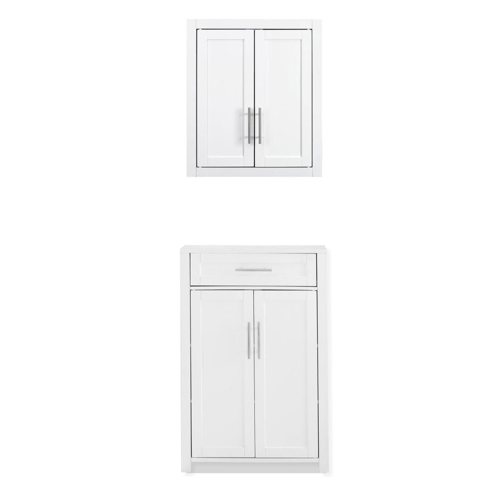 Crosley Furniture - Savannah 2-Piece Storage Cabinet Set - Storage Cabinet & Wall Cabinet - KF33095WH view 2