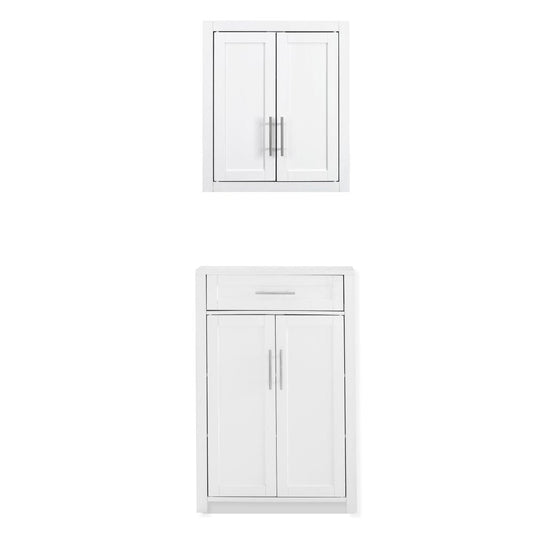 Crosley Furniture - Savannah 2-Piece Storage Cabinet Set - Storage Cabinet & Wall Cabinet - KF33095WH view 2
