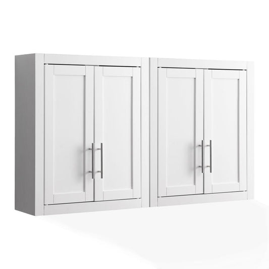 Crosley Furniture - Savannah 2Pc Wall Storage Cabinet - 2 Wall Cabinets - KF33090WH view 1