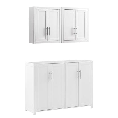 Crosley Furniture - Savannah 3-Piece Kitchen Storage Pantry Set - Sideboard & 2 Wall Cabinets - KF33094WH view 1