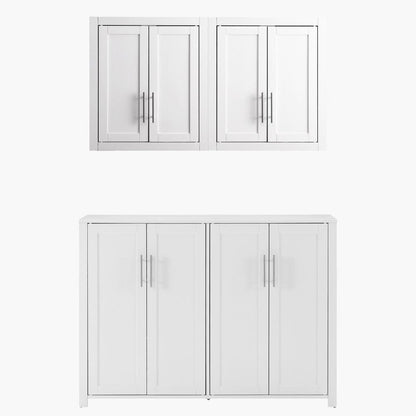 Crosley Furniture - Savannah 3-Piece Kitchen Storage Pantry Set - Sideboard & 2 Wall Cabinets - KF33094WH view 2