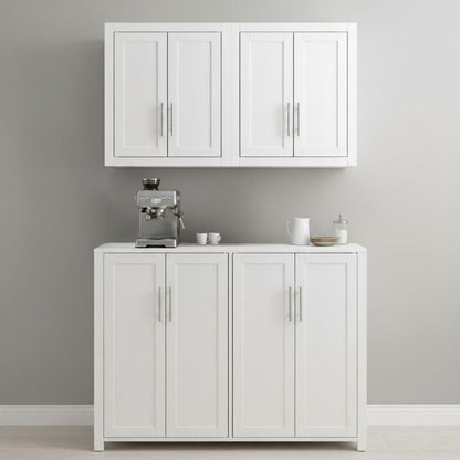 Crosley Furniture - Savannah 3-Piece Kitchen Storage Pantry Set - Sideboard & 2 Wall Cabinets - KF33094WH view 6