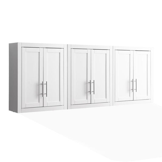 Crosley Furniture - Savannah 3Pc Wall Storage Cabinet - 3 Wall Cabinets - KF33091WH view 1
