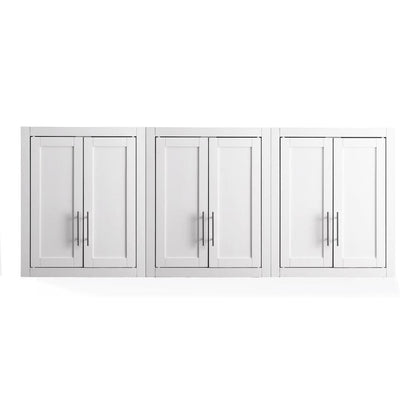 Crosley Furniture - Savannah 3Pc Wall Storage Cabinet - 3 Wall Cabinets - KF33091WH view 2