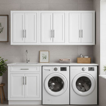 Crosley Furniture - Savannah 3Pc Wall Storage Cabinet - 3 Wall Cabinets - KF33091WH view 7
