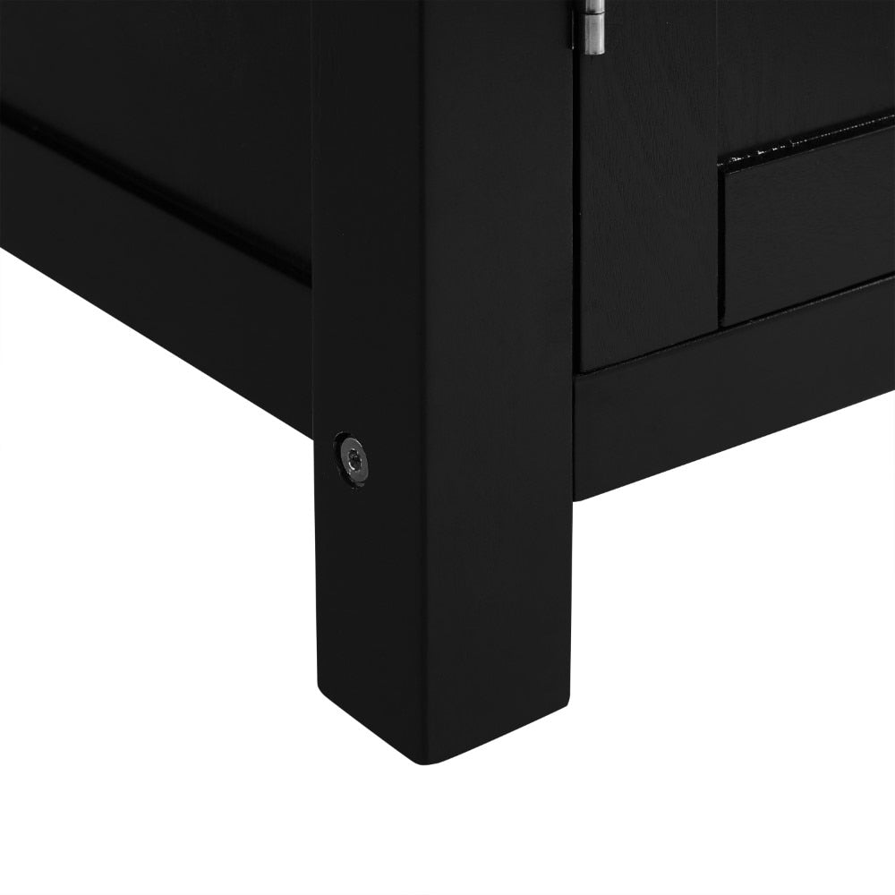 Crosley Furniture - Savannah Wood Top Full-Size Kitchen Island/Cart Black/Natural - CF3029NA-BK veiw 7