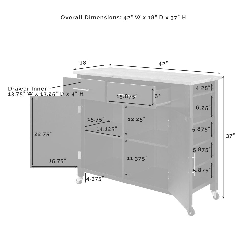 Crosley Furniture - Savannah Wood Top Full-Size Kitchen Island/Cart Black/Natural - CF3029NA-BK veiw 11