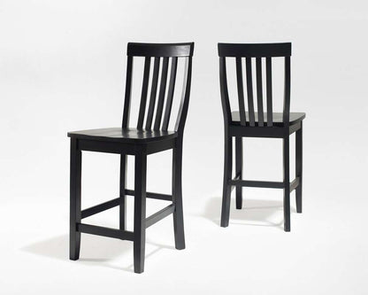 Crosley Furniture - School House Bar Stool in Black Finish with 24 Inch Seat Height (Set of 2) - CF500324-BK veiw 1