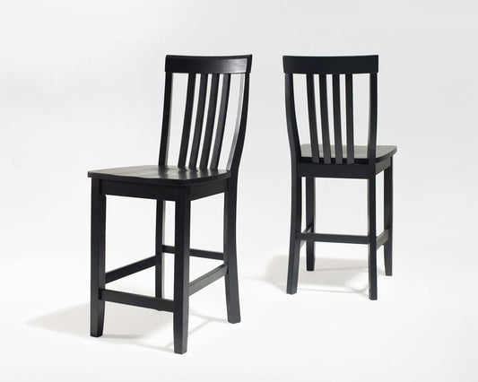 Crosley Furniture - School House Bar Stool in Black Finish with 24 Inch Seat Height (Set of 2) - CF500324-BK veiw 1