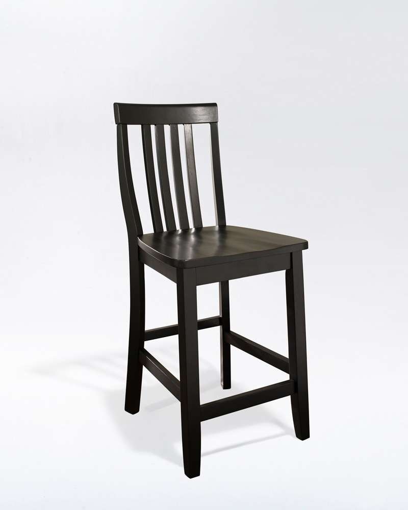 Crosley Furniture - School House Bar Stool in Black Finish with 24 Inch Seat Height (Set of 2) - CF500324-BK veiw 2