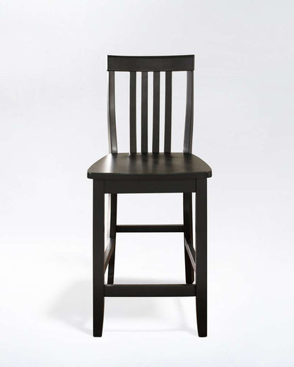 Crosley Furniture - School House Bar Stool in Black Finish with 24 Inch Seat Height (Set of 2) - CF500324-BK veiw 3