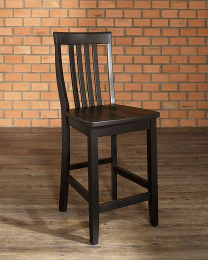 Crosley Furniture - School House Bar Stool in Black Finish with 24 Inch Seat Height (Set of 2) - CF500324-BK veiw 4