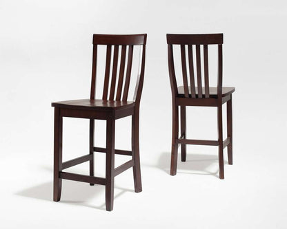 Crosley Furniture - School House Bar Stool in Vintage Mahogany Finish with 24 Inch Seat Height (Set of 2) - CF500324-MA view 1