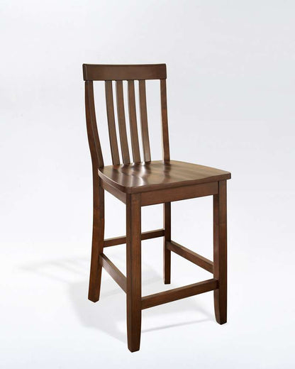 Crosley Furniture - School House Bar Stool in Vintage Mahogany Finish with 24 Inch Seat Height (Set of 2) - CF500324-MA view 2