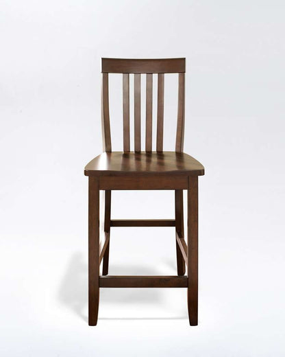 Crosley Furniture - School House Bar Stool in Vintage Mahogany Finish with 24 Inch Seat Height (Set of 2) - CF500324-MA view 3
