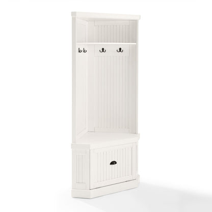 Crosley Furniture - Seaside Corner Hall Tree Distressed White - CF6020-WH veiw 1