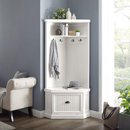 Crosley Furniture - Seaside Corner Hall Tree Distressed White - CF6020-WH veiw 6