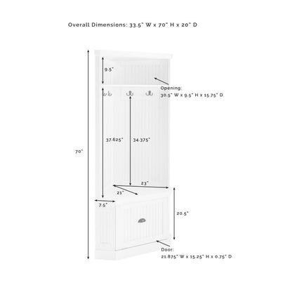 Crosley Furniture - Seaside Corner Hall Tree Distressed White - CF6020-WH veiw 7
