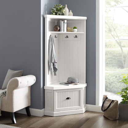 Crosley Furniture - Seaside Corner Hall Tree Distressed White - CF6020-WH veiw 8