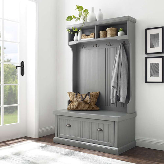Crosley Furniture - Seaside Hall Tree Distressed Gray - CF6006-GY veiw 1