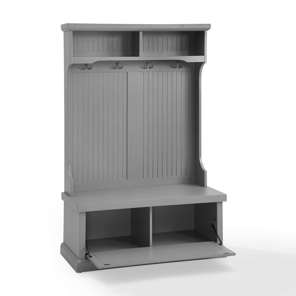 Crosley Furniture - Seaside Hall Tree Distressed Gray - CF6006-GY veiw 4