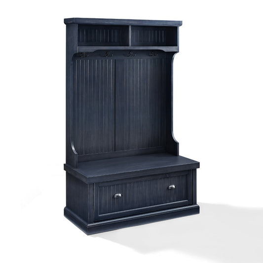 Crosley Furniture - Seaside Hall Tree in Distressed Navy - CF6006-NV veiw 1