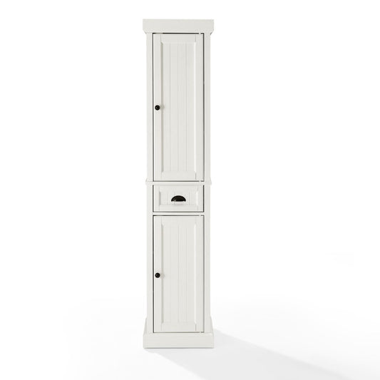 Crosley Furniture - Seaside Tall Linen Cabinet Distressed White - CF7019-WH veiw 1