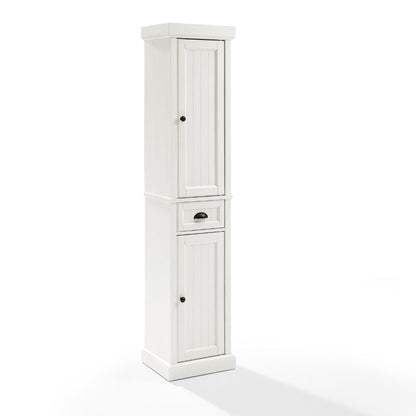 Crosley Furniture - Seaside Tall Linen Cabinet Distressed White - CF7019-WH veiw 2