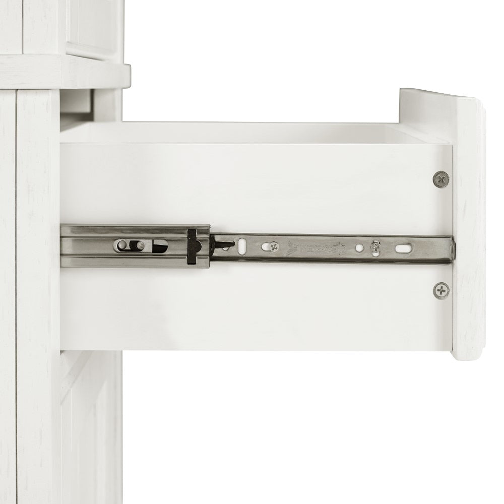 Crosley Furniture - Seaside Tall Linen Cabinet Distressed White - CF7019-WH veiw 5