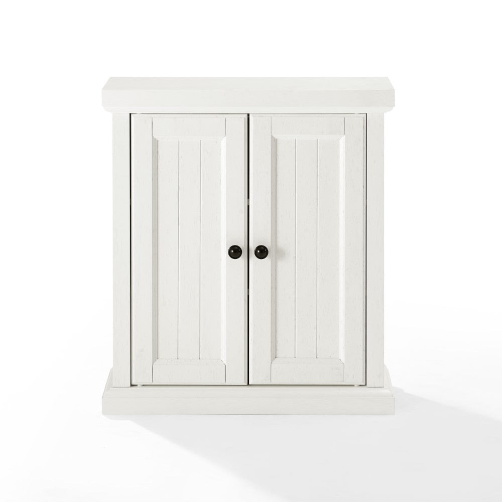 Crosley Furniture - Seaside Wall Cabinet Distressed White - CF7020-WH veiw 1