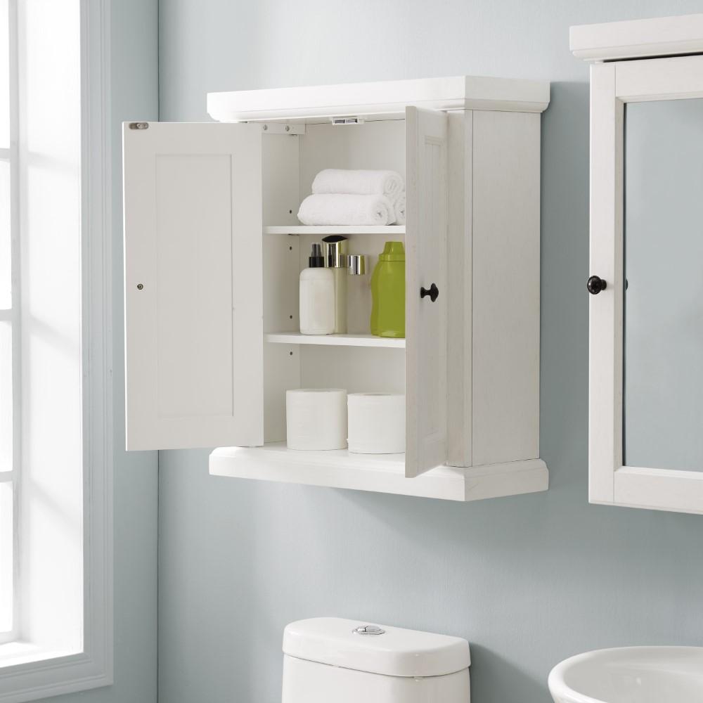 Crosley Furniture - Seaside Wall Cabinet Distressed White - CF7020-WH veiw 7