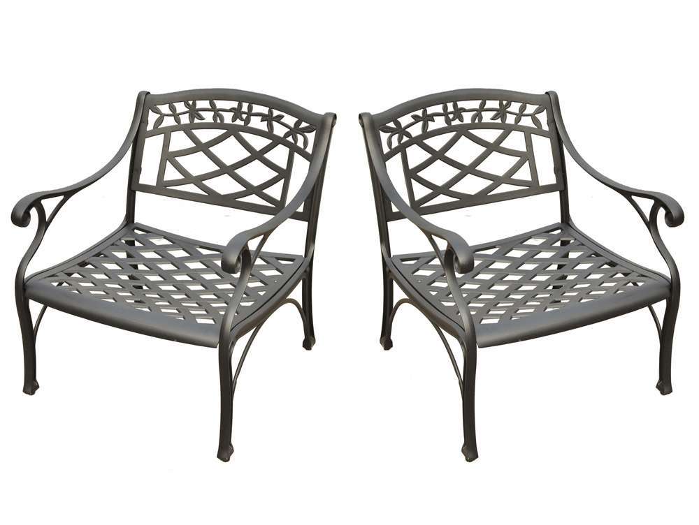 Crosley Furniture - Sedona 2 Piece Cast Aluminum Outdoor Conversation Seating Set - 2 Club Chairs Black Finish - KO60006BK veiw 1