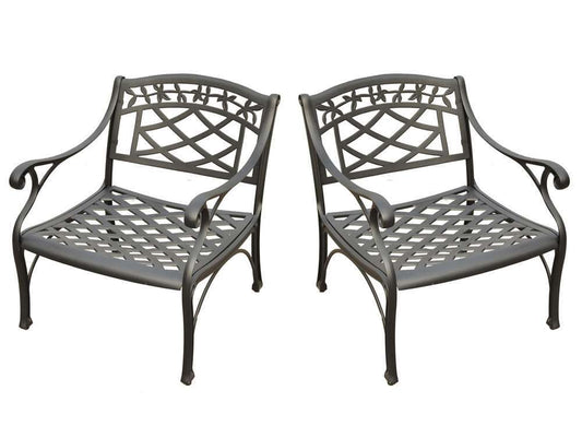 Crosley Furniture - Sedona 2 Piece Cast Aluminum Outdoor Conversation Seating Set - 2 Club Chairs Black Finish - KO60006BK veiw 1