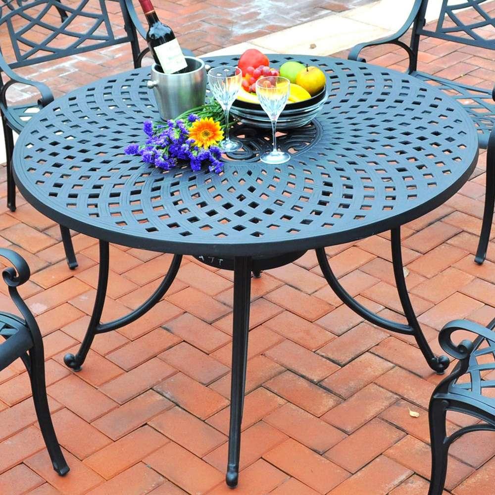 Crosley Furniture - Sedona 48in Cast Aluminum Dining Table in Charcoal Black Finish - CO600148-BK veiw 2