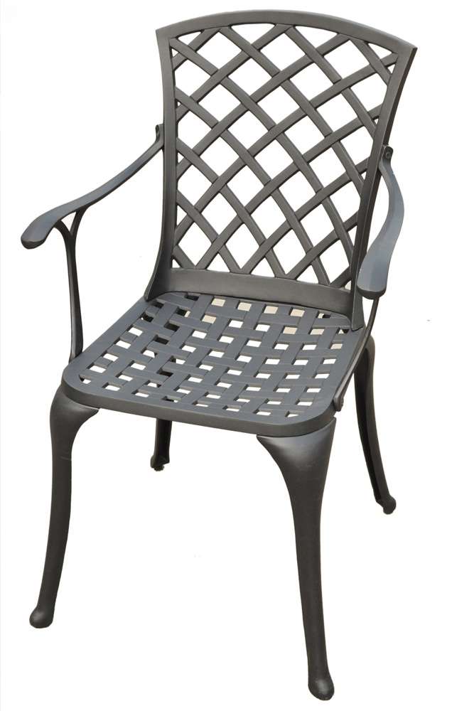 Crosley Furniture - Sedona Cast Aluminum High Back Arm Chair in Charcoal Black Finish (Set of 2) - CO6102-BK veiw 1