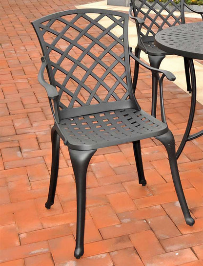 Crosley Furniture - Sedona Cast Aluminum High Back Arm Chair in Charcoal Black Finish (Set of 2) - CO6102-BK veiw 2