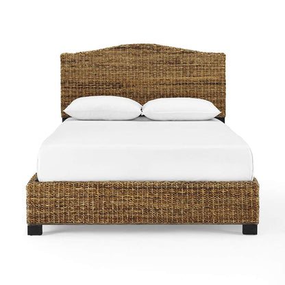 Crosley Furniture - Serena Rattan King Bed Banana Leaf - Headboard, Footboard, Side Rails, & Slats - KF727002BN veiw 5