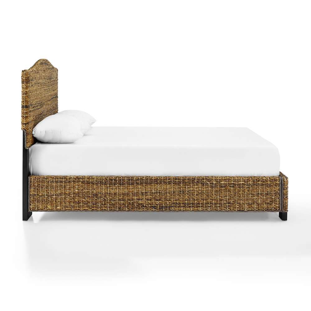 Crosley Furniture - Serena Rattan King Bed Banana Leaf - Headboard, Footboard, Side Rails, & Slats - KF727002BN veiw 6