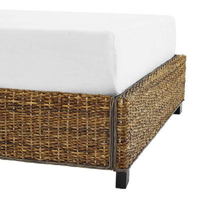 Crosley Furniture - Serena Rattan King Bed Banana Leaf - Headboard, Footboard, Side Rails, & Slats - KF727002BN veiw 8