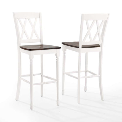 Crosley Furniture - Shelby 2Pc Bar Stool Set Distressed White - 2 Stools - CF501030-WH veiw 2