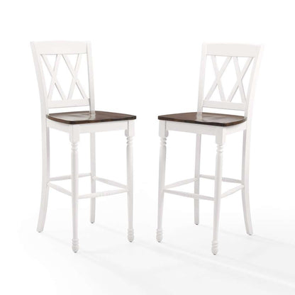 Crosley Furniture - Shelby 2Pc Bar Stool Set Distressed White - 2 Stools - CF501030-WH veiw 3