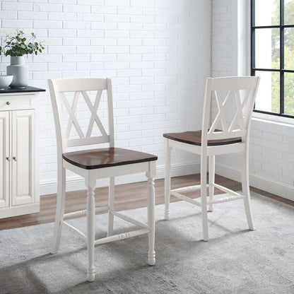 Crosley Furniture - Shelby 2Pc Counter Stool Set Distressed White - 2 Stools - CF501024-WH veiw 1