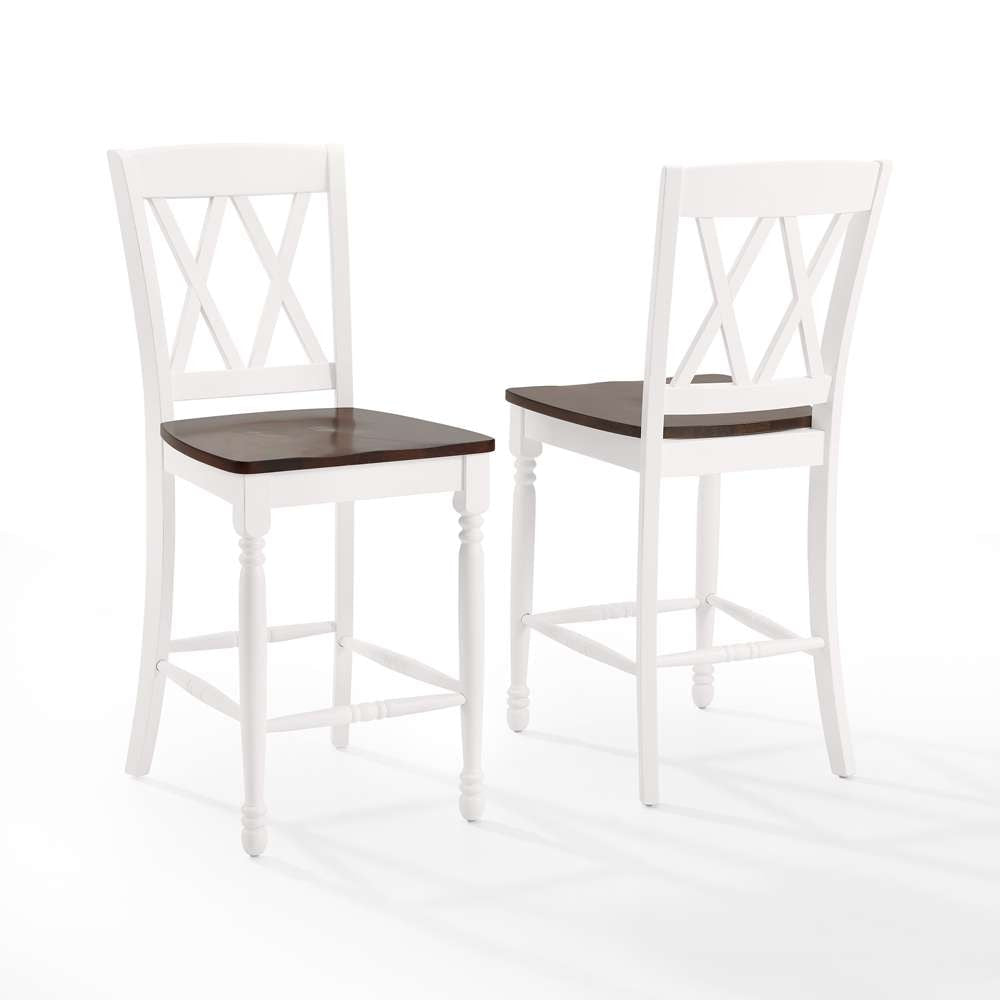 Crosley Furniture - Shelby 2Pc Counter Stool Set Distressed White - 2 Stools - CF501024-WH veiw 2