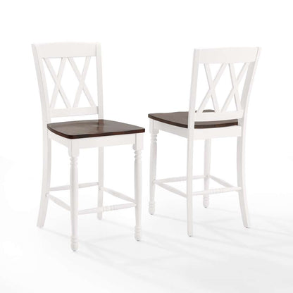 Crosley Furniture - Shelby 2Pc Counter Stool Set Distressed White - 2 Stools - CF501024-WH veiw 2