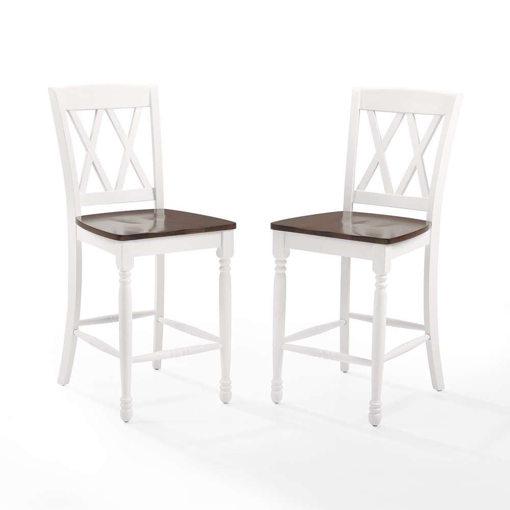 Crosley Furniture - Shelby 2Pc Counter Stool Set Distressed White - 2 Stools - CF501024-WH veiw 3