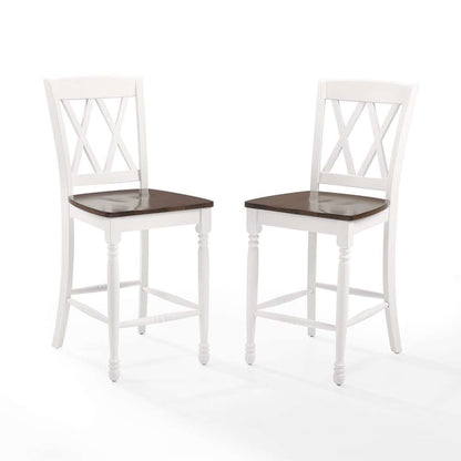 Crosley Furniture - Shelby 2Pc Counter Stool Set Distressed White - 2 Stools - CF501024-WH veiw 3
