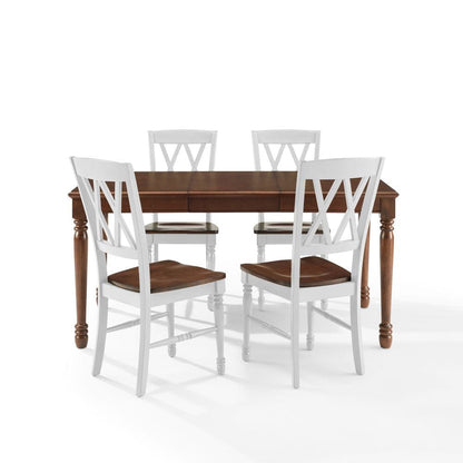 Crosley Furniture - Shelby 5-Piece Dining Table Set For 4 - Table & 4 Chairs - KF20003WH-CH view 2