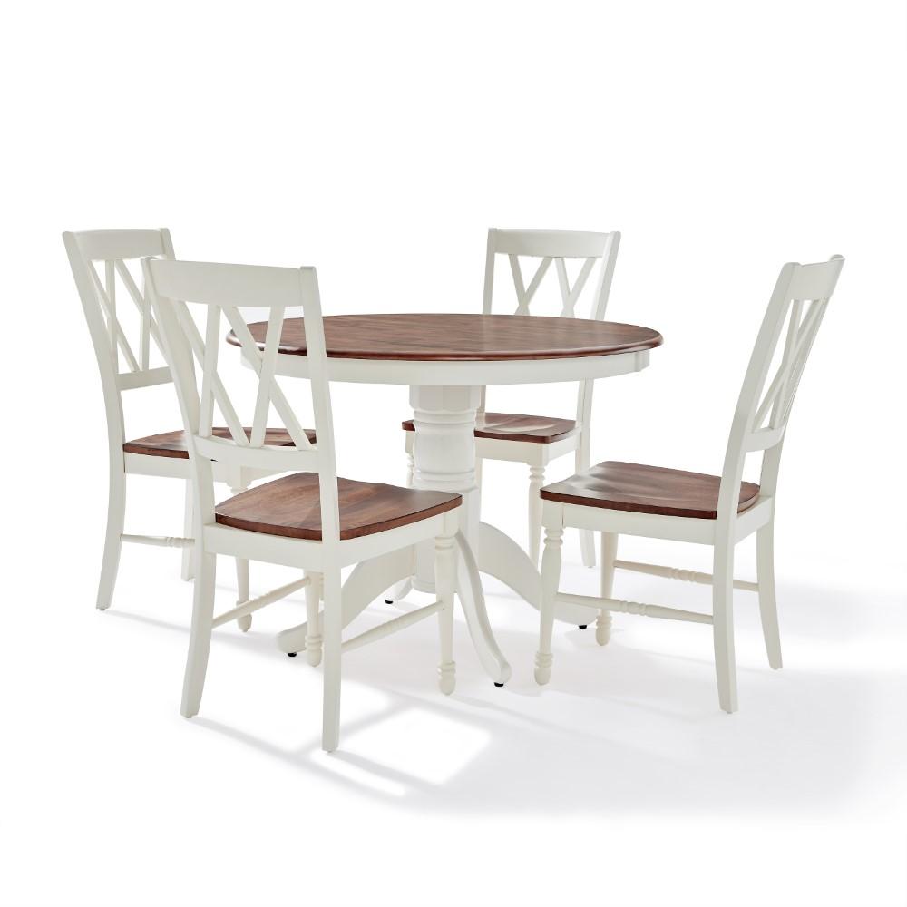 Crosley Furniture - Shelby 5 Piece Round Dining Set White - Table, 4 Chairs - KF13039WH veiw 1