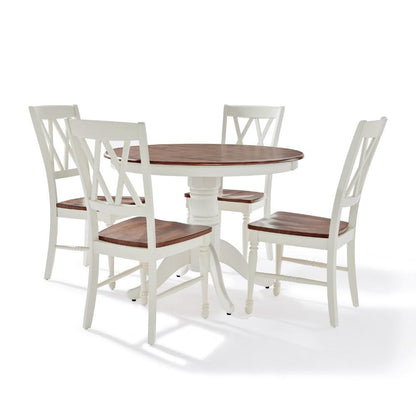Crosley Furniture - Shelby 5 Piece Round Dining Set White - Table, 4 Chairs - KF13039WH veiw 1