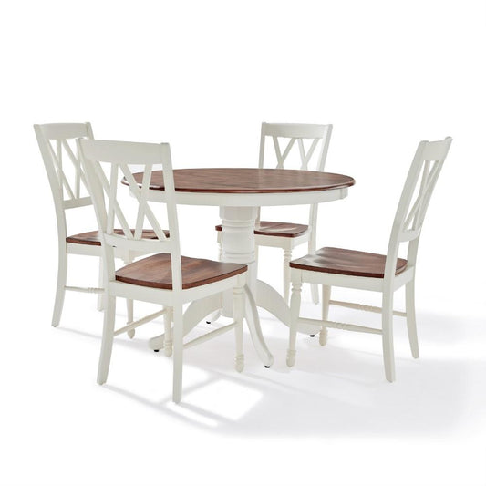 Crosley Furniture - Shelby 5 Piece Round Dining Set White - Table, 4 Chairs - KF13039WH veiw 1